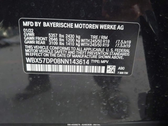 WBX57DP08NN143614 BMW X3 Xdrive30i