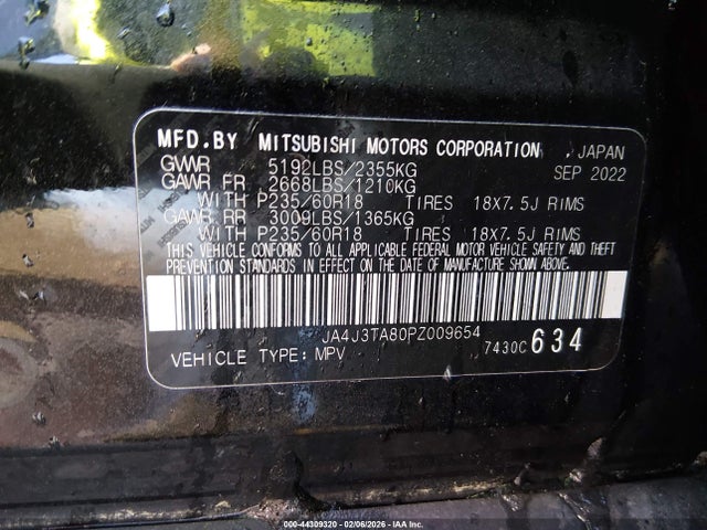 2023 MITSUBISHI OUTLANDER JA4J3TA80PZ009654 Photo 8
