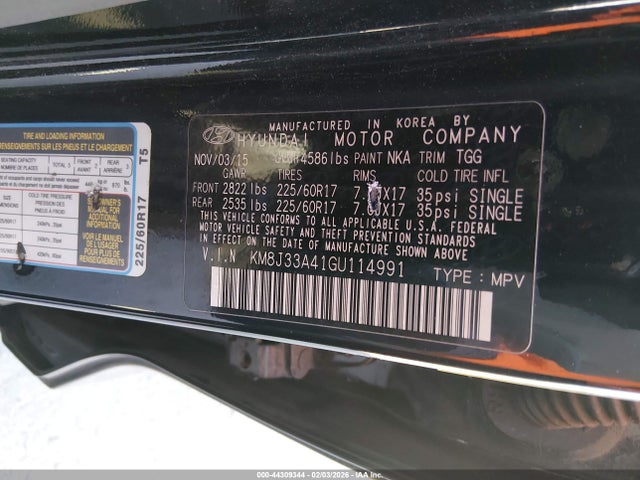 KM8J33A41GU114991 Hyundai TUCSON SE