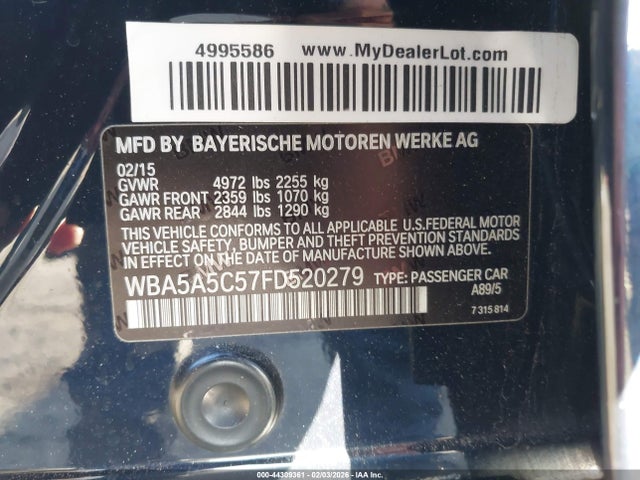 BMW 528I 2015 WBA5A5C57FD520279 Image 9