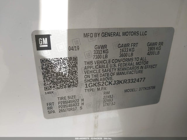GMC YUKON DENALI 2019 1GKS2CKJ3KR332477 Image 9