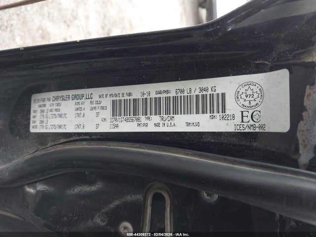 Продаж на аукціоні авто 2011 Ram Ram 1500 Slt, vin: 1D7RV1GT4BS567081, номер лоту: 44309372