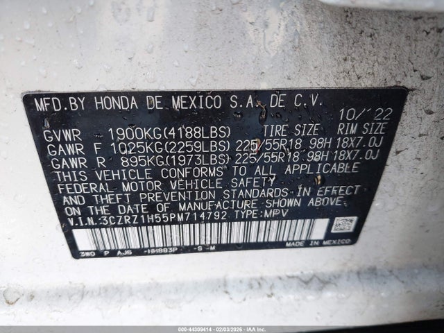 2023 HONDA HR-V 3CZRZ1H55PM714792 Photo 8