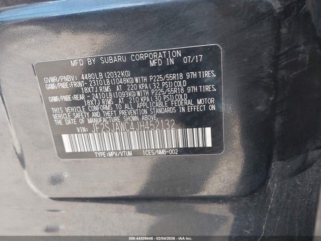 JF2SJAWC4JH452132 Subaru Forester 2.5i Touring