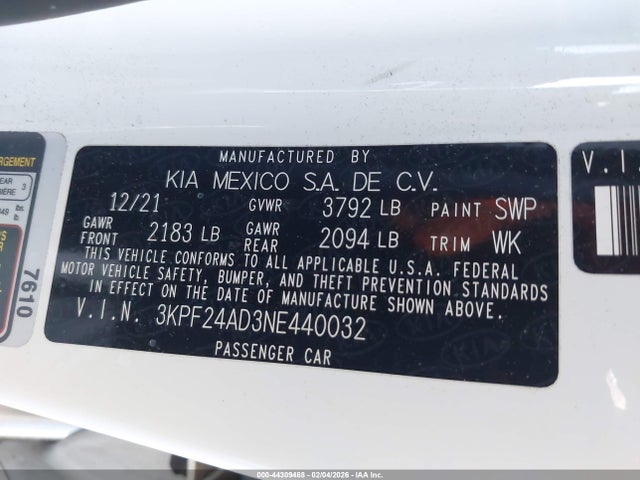 KIA Forte Lxs 2022 3KPF24AD3NE440032 Image 9