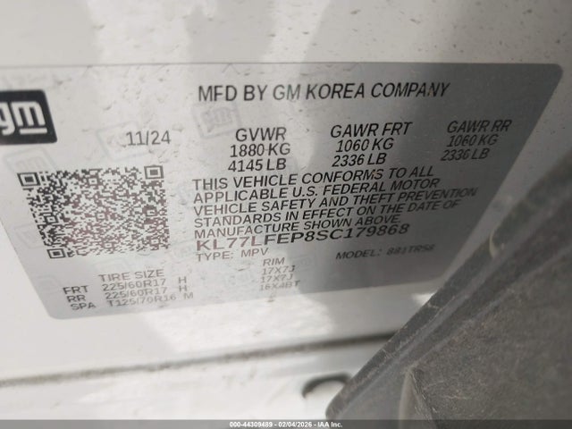 Chevrolet Trax Fwd Ls 2025 KL77LFEP8SC179868 Image 9