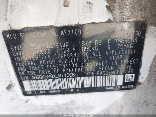 3HGGK5H8XLM716665 Honda FIT EX