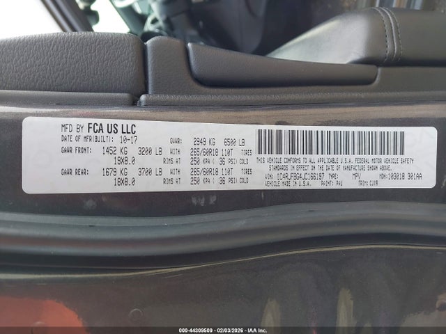 1C4RJFBG4JC166197 Jeep Grand Cherokee Limited 4x4
