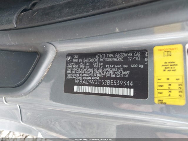 Продаж на аукціоні авто 2011 Bmw 328i, vin: WBADW3C52BE539344, номер лоту: 44309522
