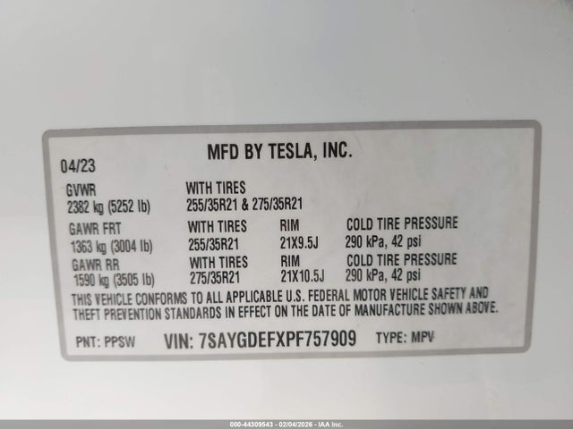 2023 TESLA MODEL Y 7SAYGDEFXPF757909 Photo 8