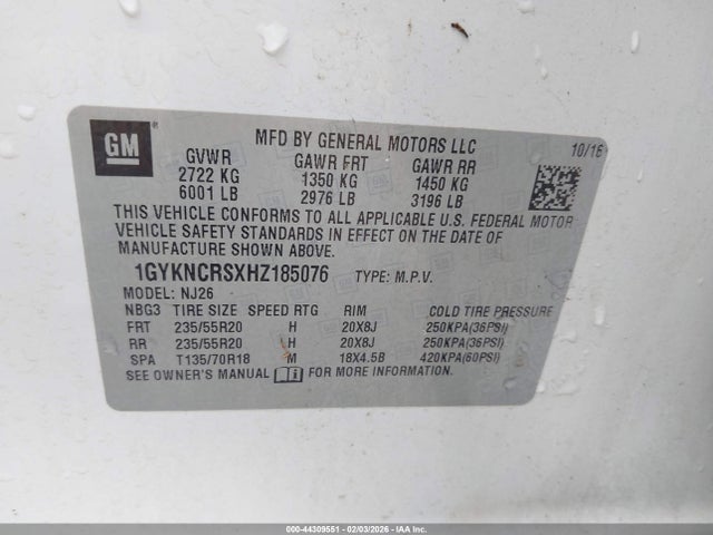 2017 CADILLAC XT5 1GYKNCRSXHZ185076 Photo 8