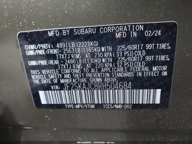 JF2SKAJC8RH504684 Subaru Forester Wilderness