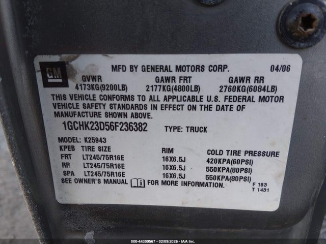 2006 CHEVROLET SILVERADO 2500HD 1GCHK23D56F236382 Photo 8