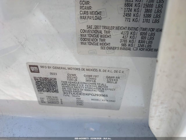 2023 GMC SIERRA 1500 3GTUUDEDXPG293565 Photo 8