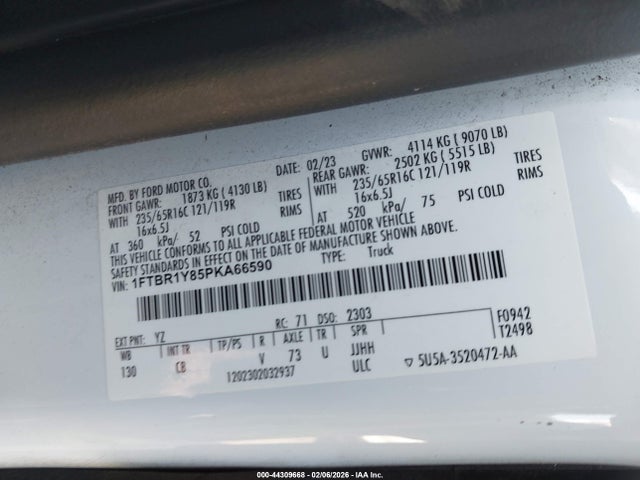1FTBR1Y85PKA66590 Ford Transit-250