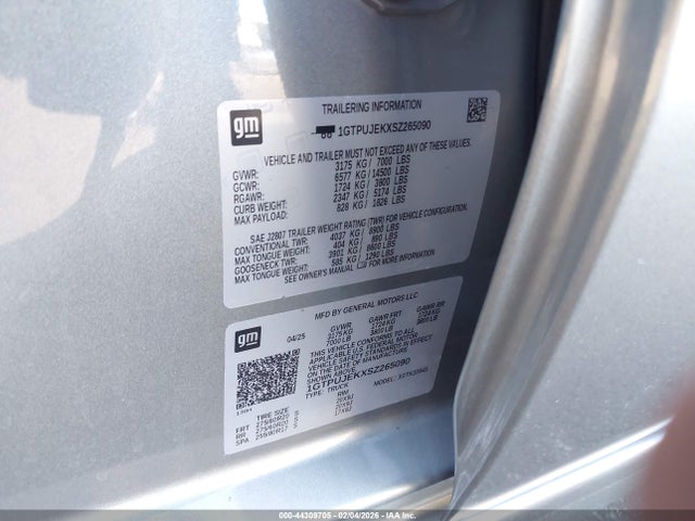 1GTPUJEKXSZ265090 GMC Sierra 1500 4wd Short Box Elevation With 3vl