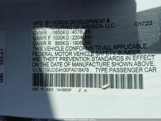 19UDE4H30PA018478 Acura Integra A-spec