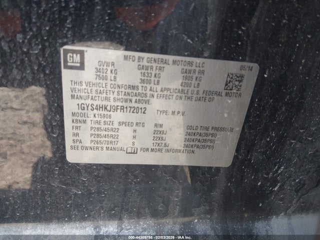 2015 CADILLAC ESCALADE ESV 1GYS4HKJ9FR172012 Photo 8