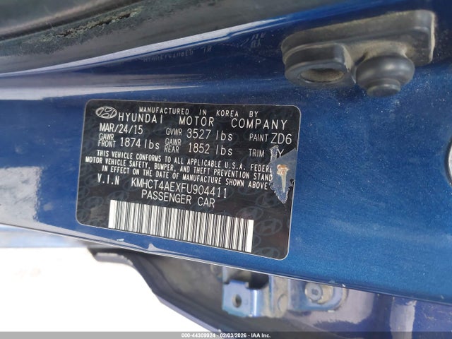 Hyundai ACCENT GLS 2015 KMHCT4AEXFU904411 Image 9
