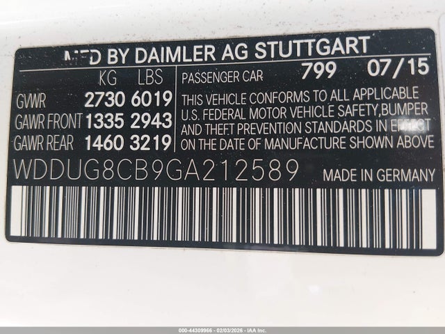 WDDUG8CB9GA212589 Mercedes-Benz S 550