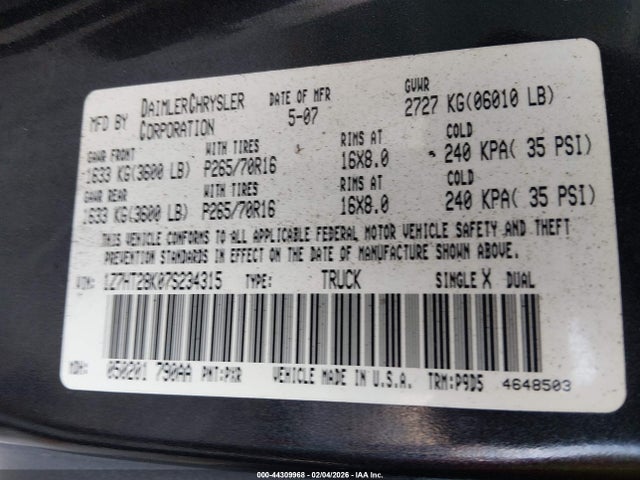 2007 MITSUBISHI RAIDER 1Z7HT28K07S234315 Photo 8