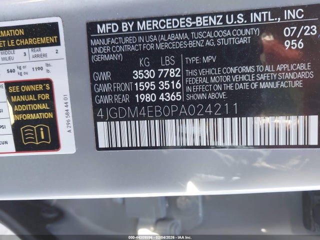 2023 MERCEDES-BENZ EQS 580 SUV 4JGDM4EB0PA024211 Photo 8