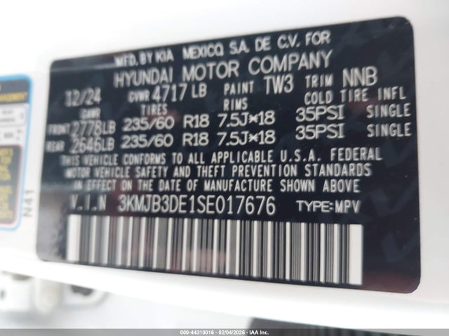 Hyundai TUCSON SEL 2025 3KMJB3DE1SE017676 Image 9