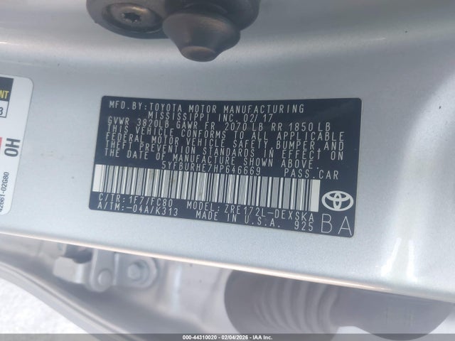 5YFBURHE7HP646669 Toyota COROLLA SE