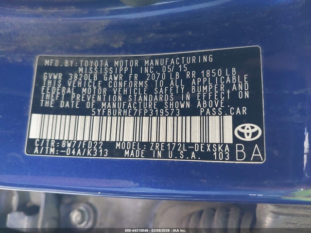 Toyota Corolla S Plus 2015 5YFBURHE7FP319573 Image 9