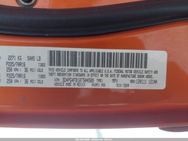 2011 DODGE JOURNEY 3D4PG4FB1BT504589 Photo 8