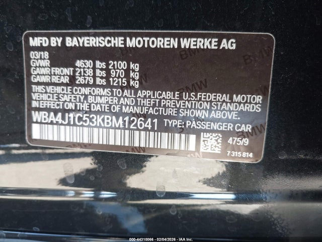BMW 430i Gran Coupe 2019 WBA4J1C53KBM12641 Image 9