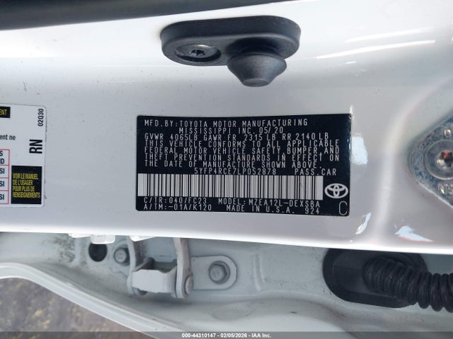 Toyota COROLLA SE 2020 5YFP4RCE7LP052878 Image 9