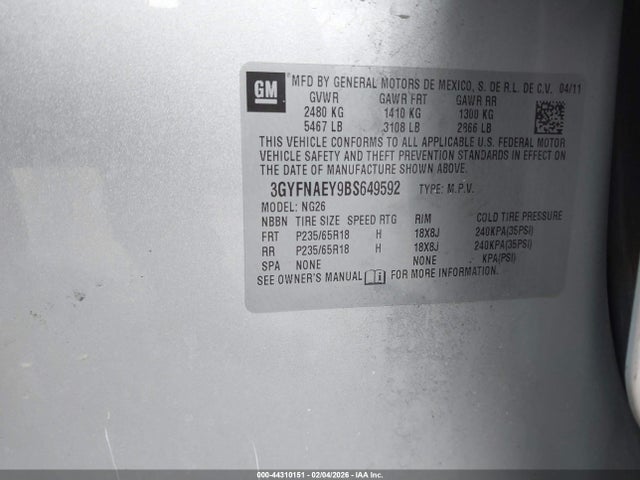 2011 CADILLAC SRX 3GYFNAEY9BS649592 Photo 8