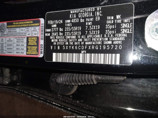 44310187 :رقم المزاد ، 5XYK6CDFXRG195720 vin ، 2024 Kia Sportage X-line مزاد بيع