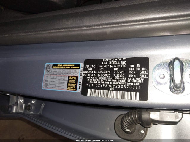 2025 Kia Telluride Sx Prestige მანქანა იყიდება აუქციონზე, vin: 5XYP5DGC2SG576595, აუქციონის ნომერი: 44310259