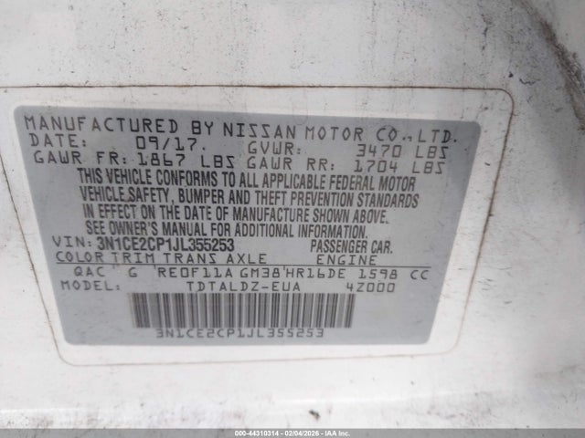 2018 NISSAN VERSA NOTE 3N1CE2CP1JL355253 Photo 8