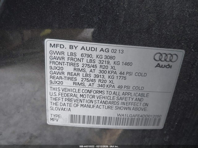 2013 AUDI Q7 WA1LGAFE4DD012050 Photo 8