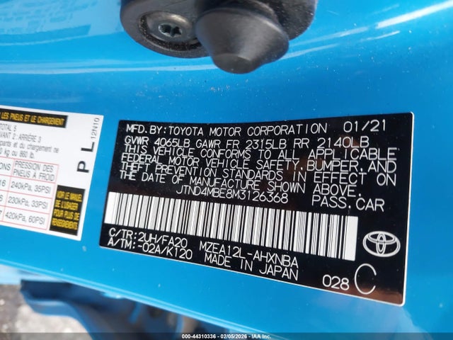 Toyota COROLLA SE 2021 JTND4MBE8M3126368 Image 9