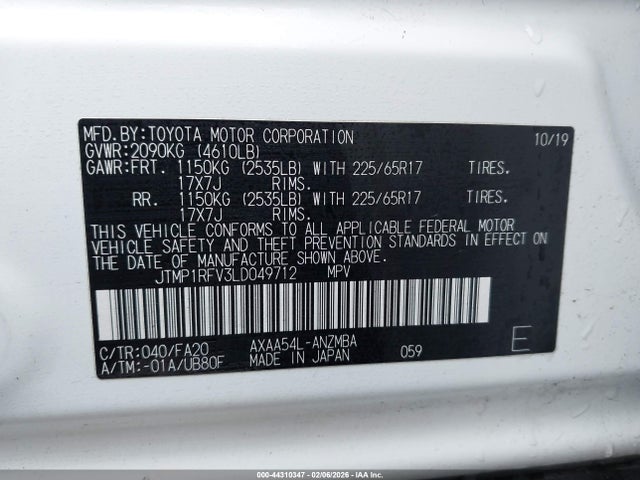 Toyota Rav4 Xle 2020 JTMP1RFV3LD049712 Image 9