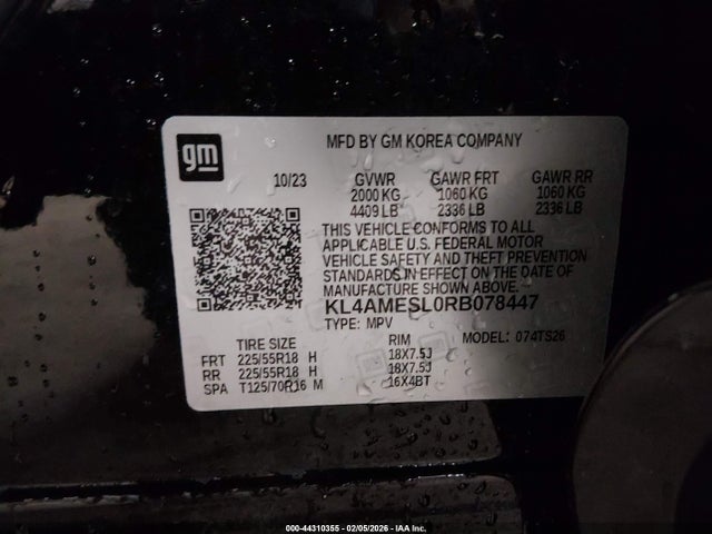 44310355 :رقم المزاد ، KL4AMESL0RB078447 vin ، 2024 Buick Encore Gx Sport Touring Awd مزاد بيع