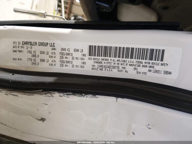 Продажа на аукционе авто 2011 Dodge Durango Crew, vin: 1D4RE4GG4BC599735, номер лота: 44310364