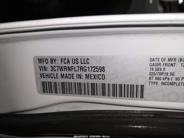 44310415 :رقم المزاد ، 3C7WRNFL7RG172598 vin ، 2024 Ram 5500 Chassis Tradesman/slt/laramie/limited مزاد بيع