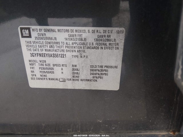 2010 CADILLAC SRX 3GYFNEEY8AS561221 Photo 8