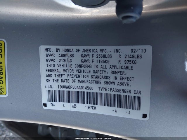 Продаж на аукціоні авто 2010 Acura Tl 3.5, vin: 19UUA8F50AA014560, номер лоту: 44310466