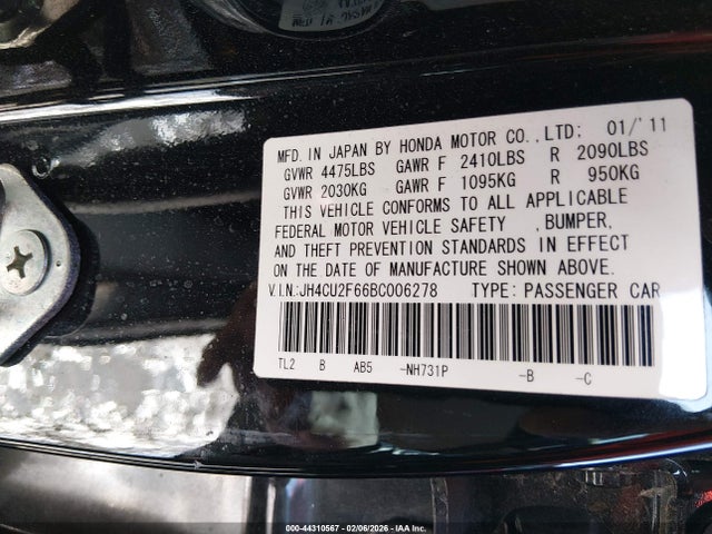 2011 ACURA TSX JH4CU2F66BC006278 Photo 8