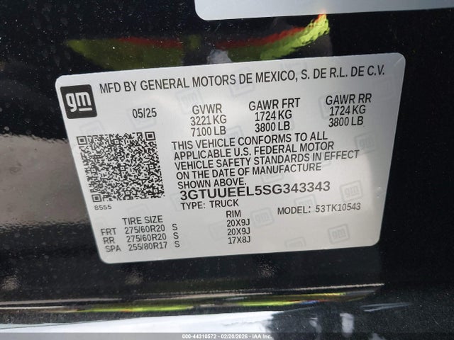 3GTUUEEL5SG343343 GMC Sierra 1500 4wd Short Box At4