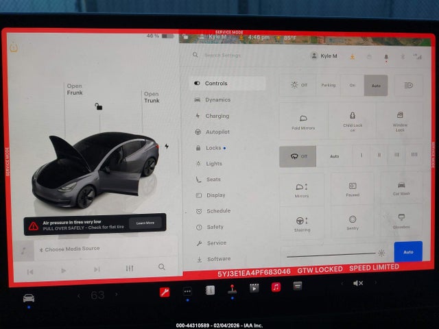 44310589 :رقم المزاد ، 5YJ3E1EA4PF683046 vin ، 2023 Tesla Model 3 Rear-wheel Drive مزاد بيع