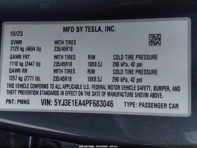 2023 TESLA MODEL 3 5YJ3E1EA4PF683046 Photo 8