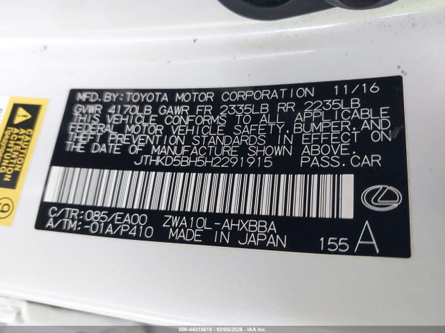 Lexus CT 200H 2017 JTHKD5BH5H2291915 Image 9