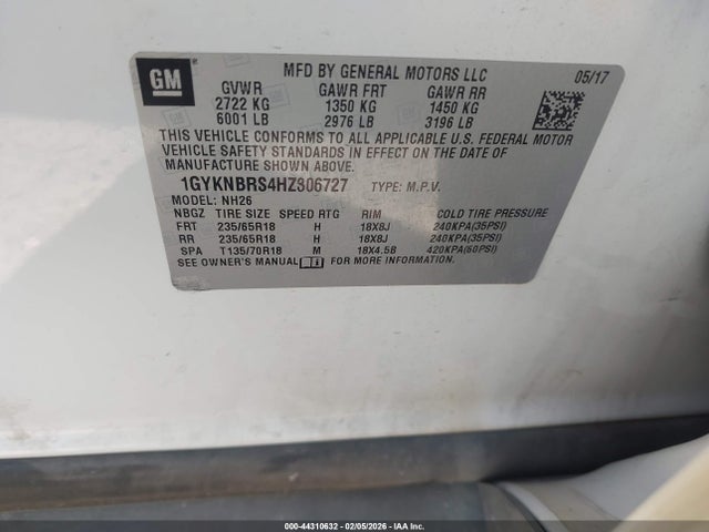2017 CADILLAC XT5 1GYKNBRS4HZ306727 Photo 8